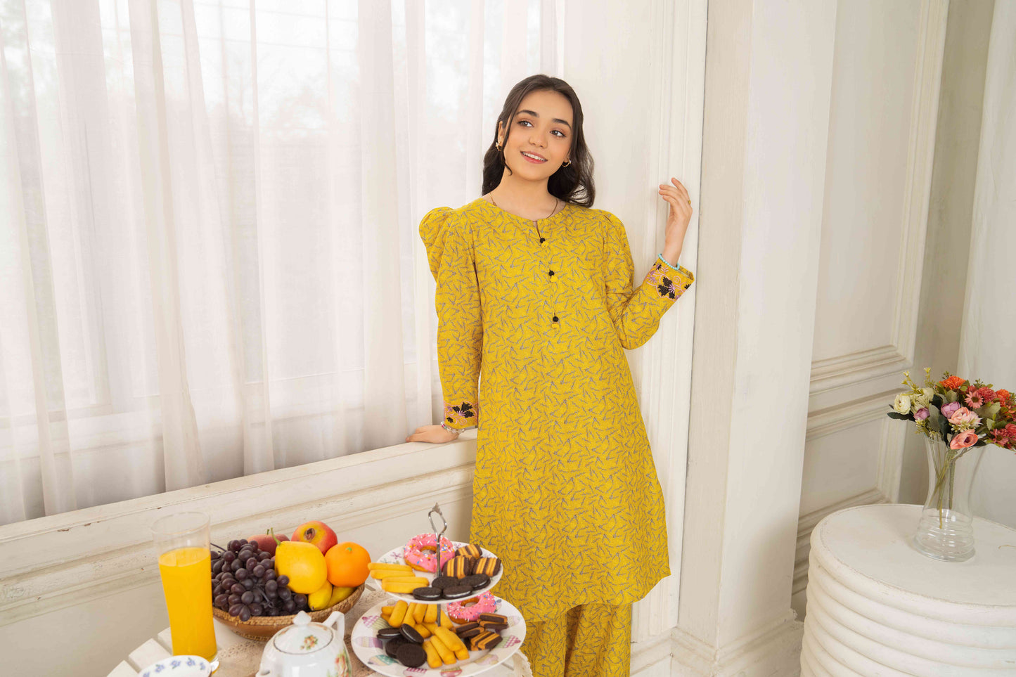 Sunflower - 2 piece - Embroidered Suit