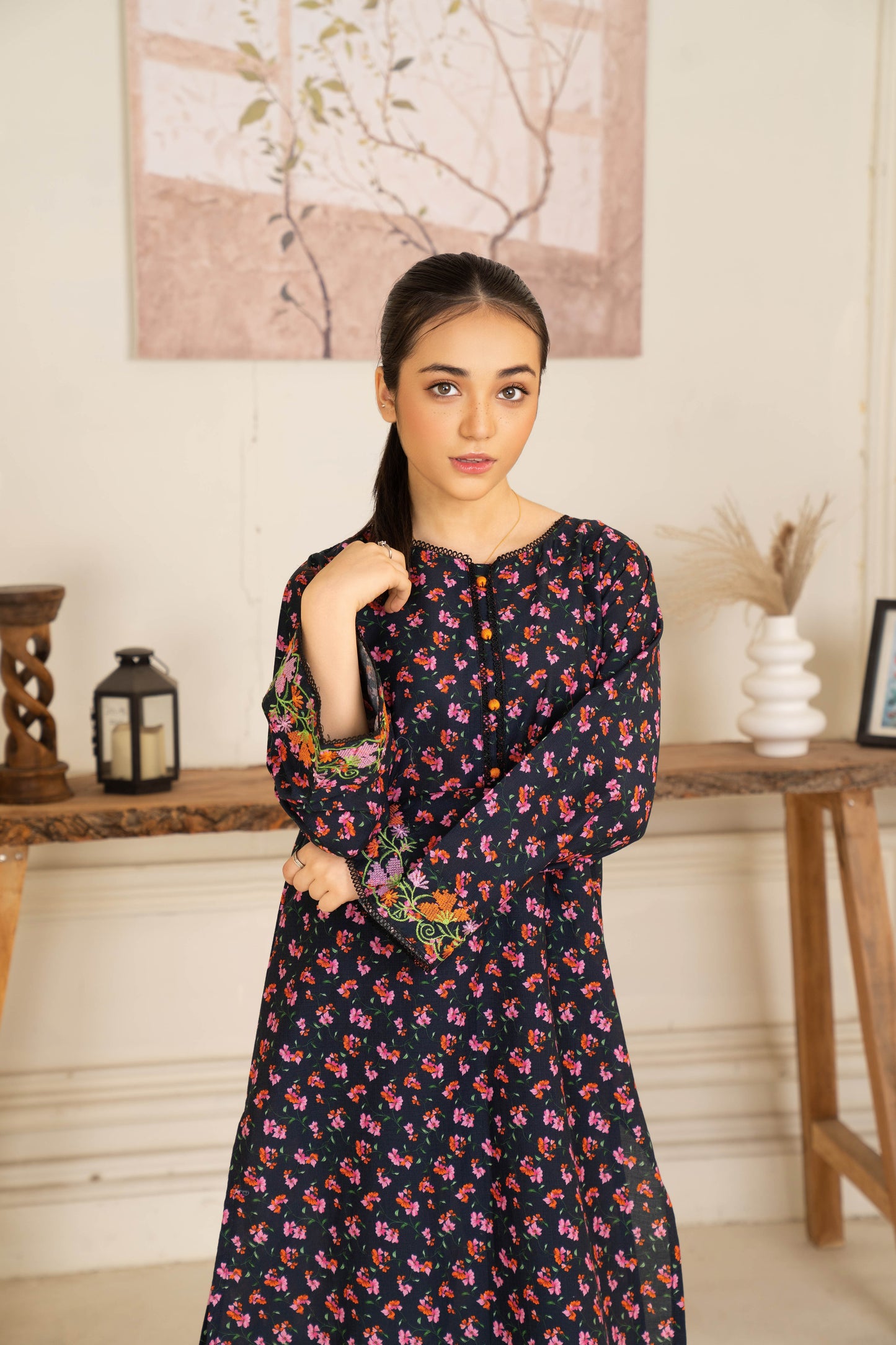 Meira - 1 piece - Embroidered Top/Kurta