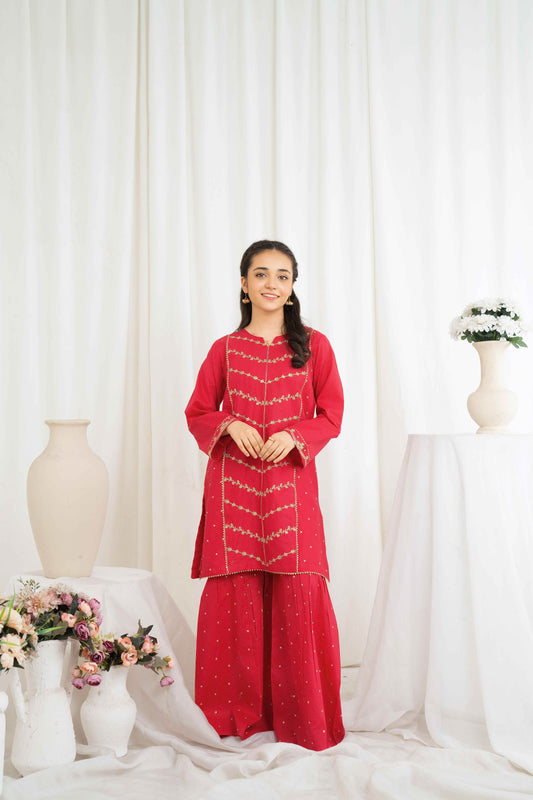 Cherry Whirl - 2 piece - Embroidered Suit