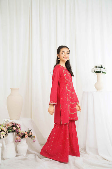Cherry Whirl - 2 piece - Embroidered Suit