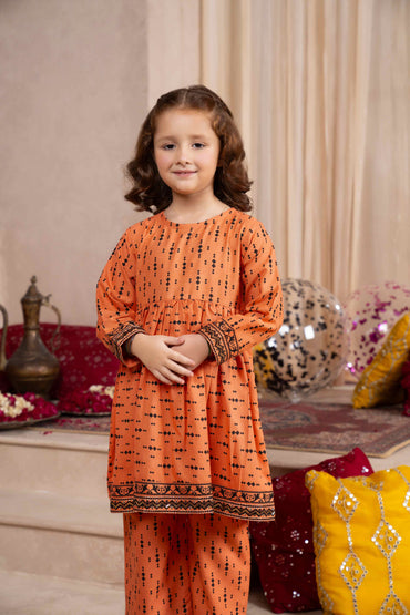 Narangi - 2 piece - Printed Embroidered Suit