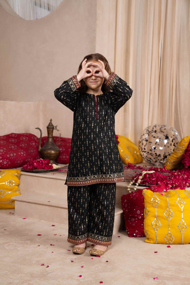 Lashkara - 2 piece - Printed Embroidered Suit