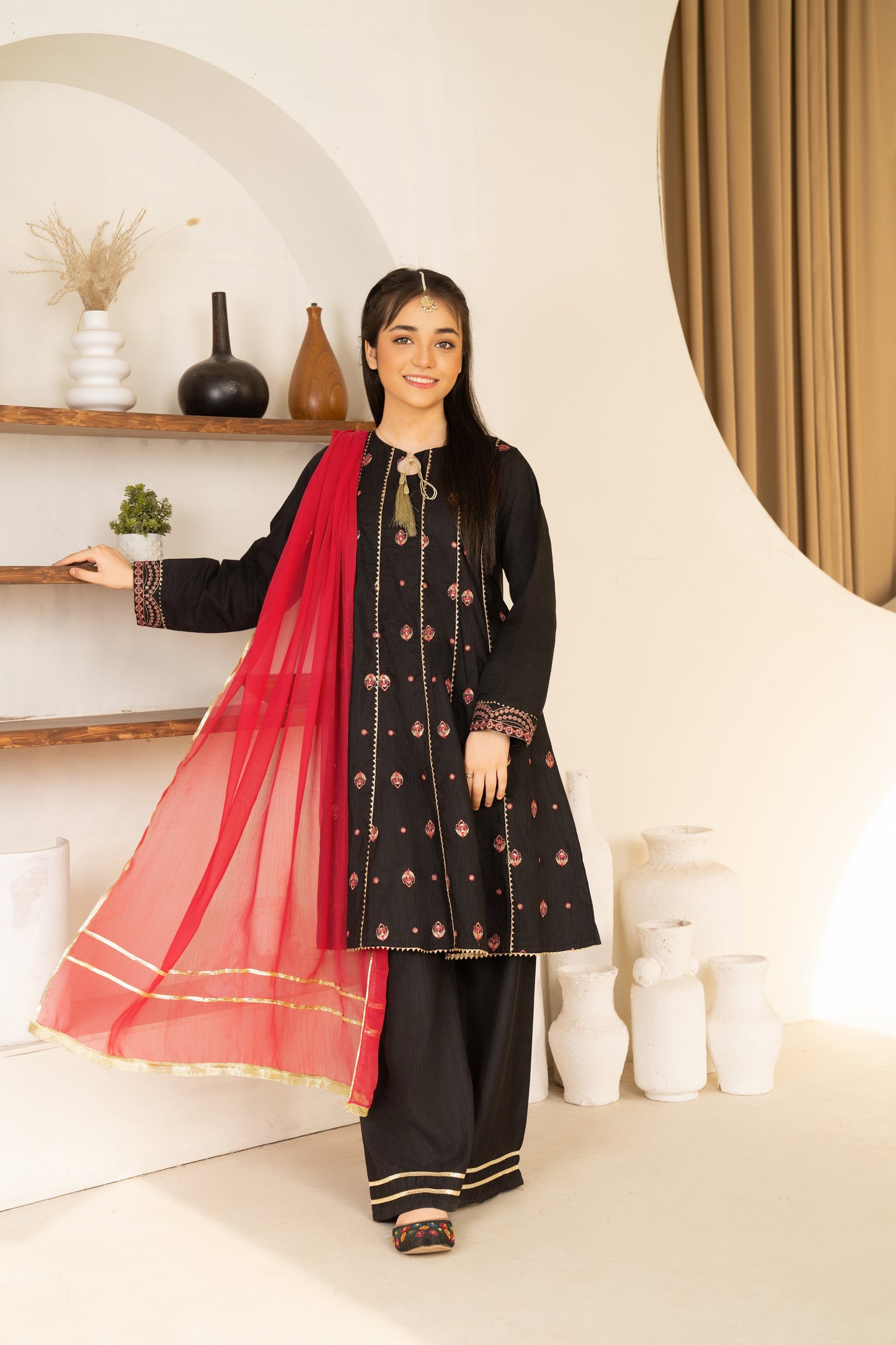 Tara - 3 piece - Embroidered Suit