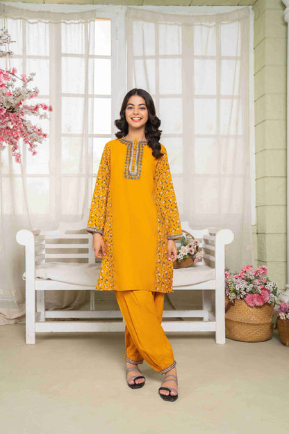 Yaqoot - 2-piece - Printed Embroidered Suit