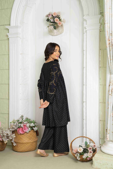 Aswad - 2 Piece - Printed Embroidered Suit