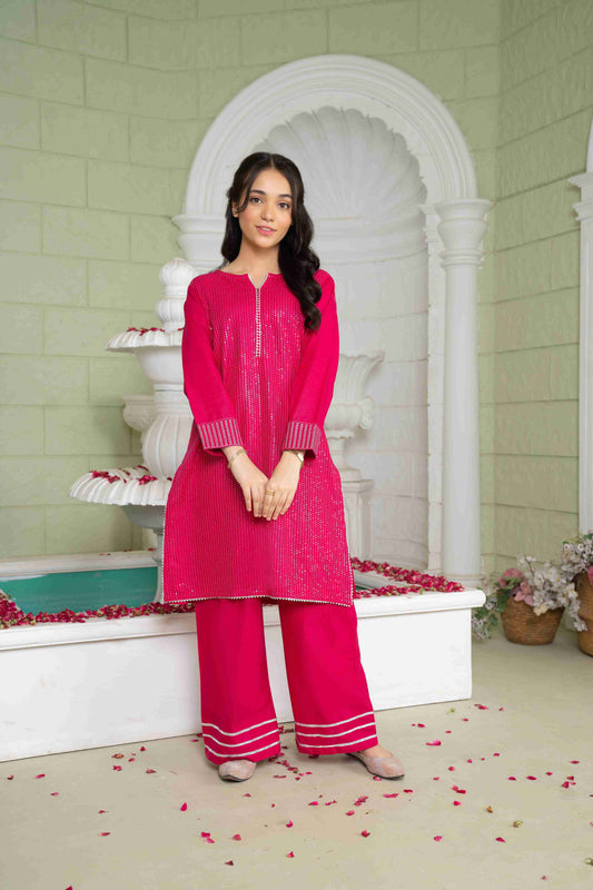 Pinki - 2 Piece - Embroidered Suit