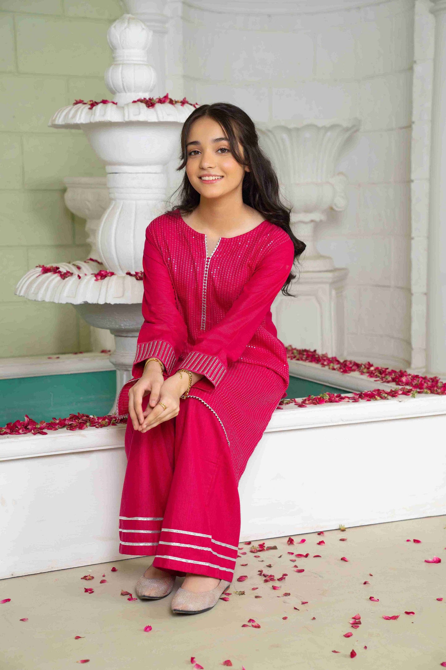 Pinki - 2 Piece - Embroidered Suit