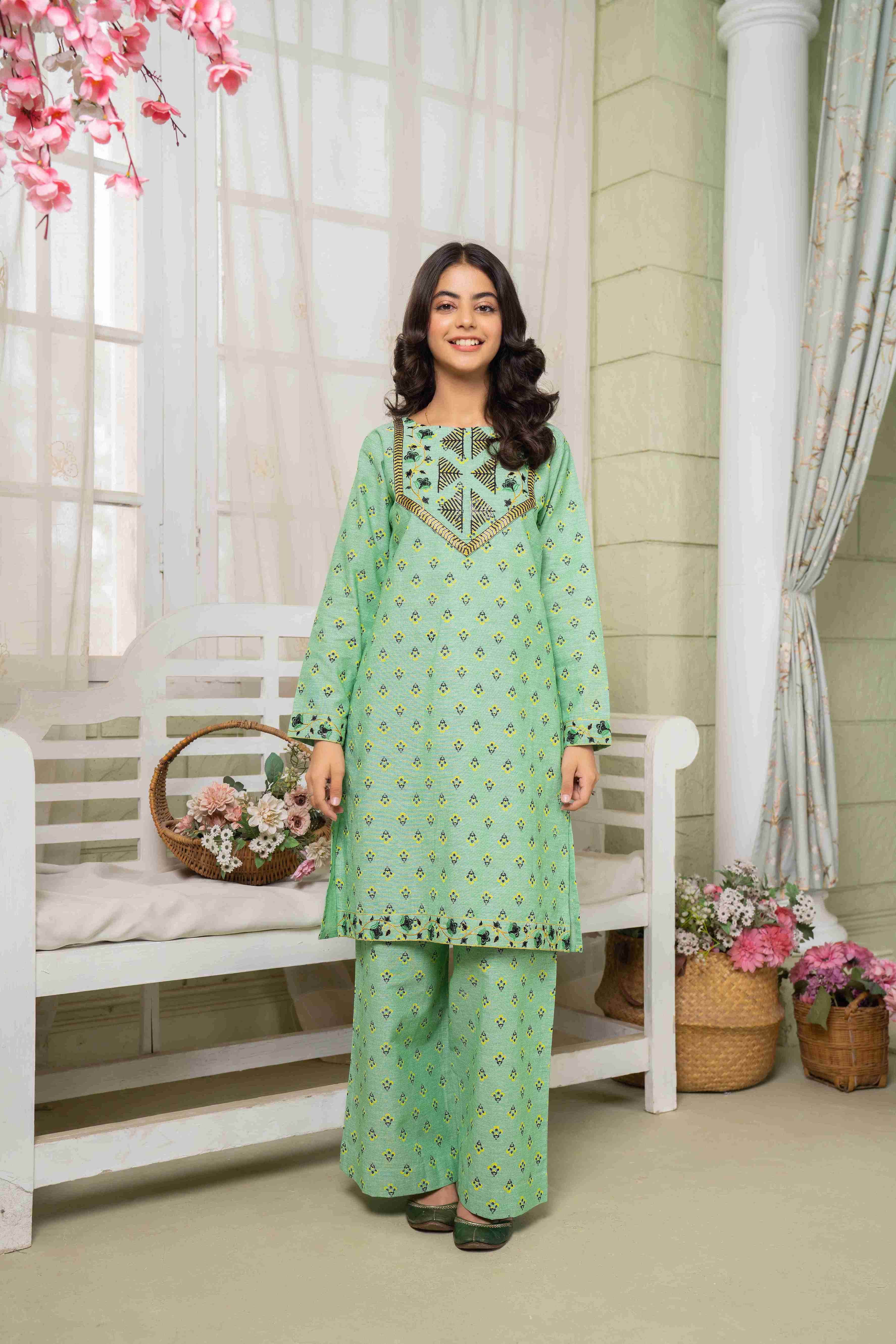 Lush - 2-piece - Printed Embroidered Suit