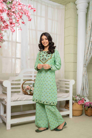 Lush - 2-piece - Printed Embroidered Suit