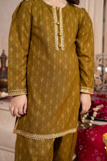 Mehndi - 2 piece - Printed Embroidered Suit
