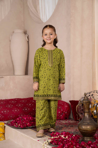 Parrot - 2 piece - Printed Embroidered Suit