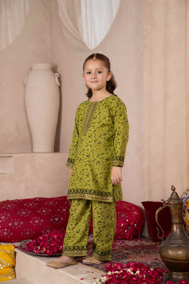 Parrot - 2 piece - Printed Embroidered Suit